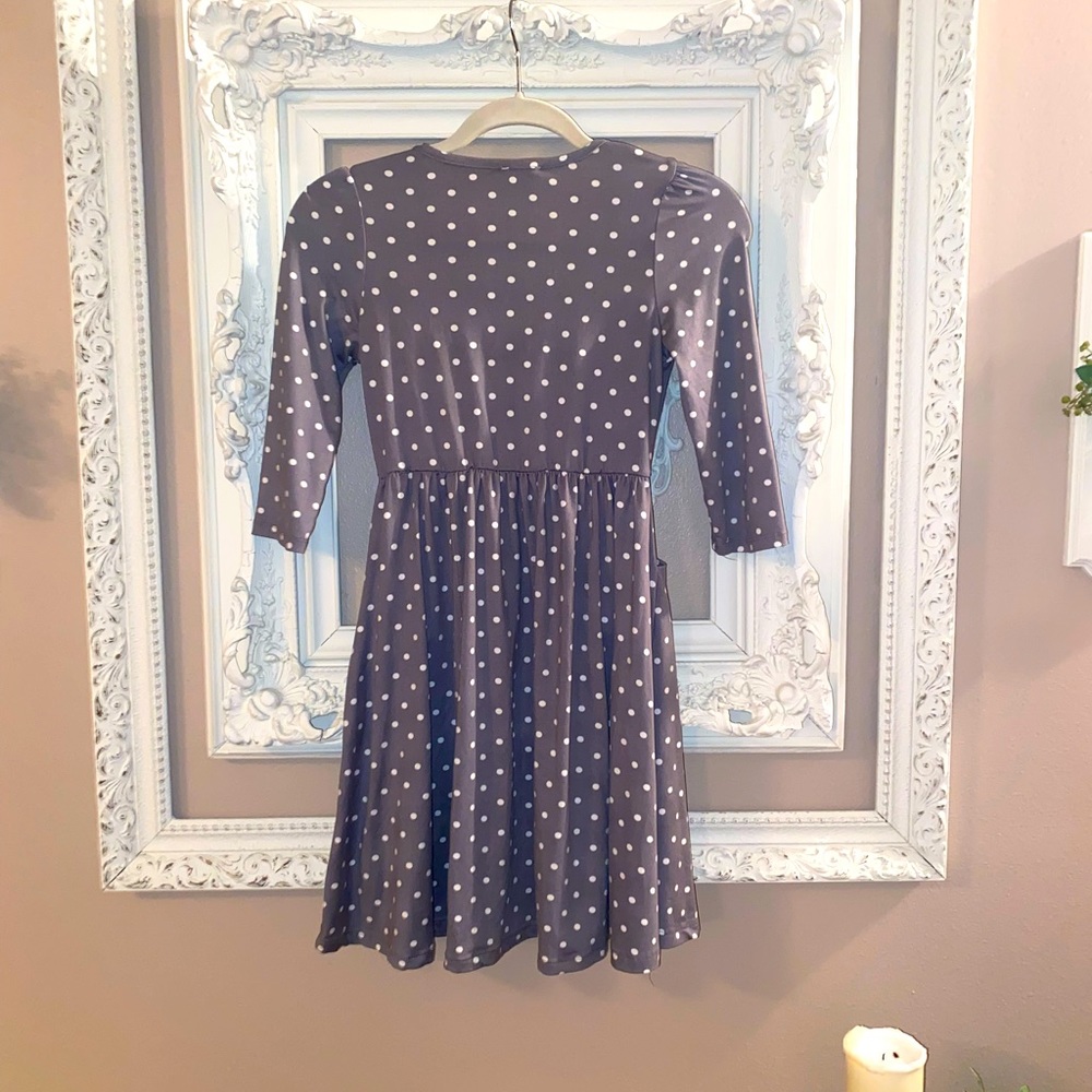 Emma & Elsa Gray Polka Dot Dress — size 12 girls